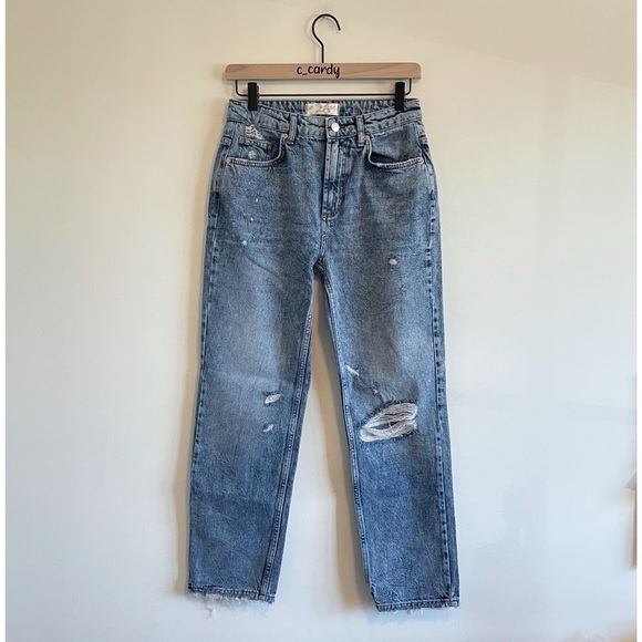 Free People Denim - Free People Dakota Straight Leg High Rise Jeans